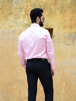 Pink printed cotton mens-casual-shirts 3