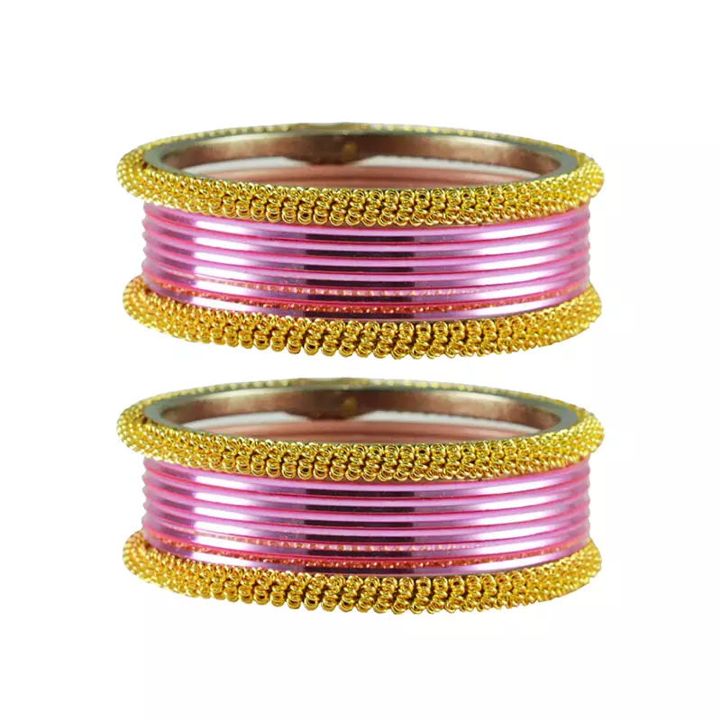 Pink Color Brass Bangle