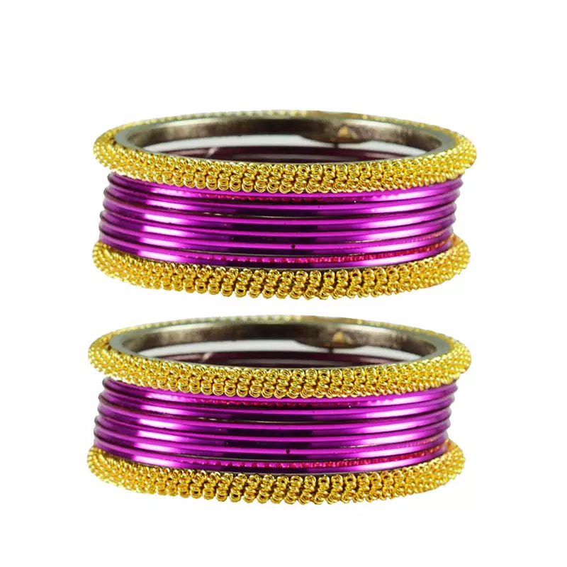 Purple  Color Brass Bangle