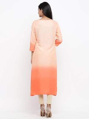 Orange embroidered cotton ethnic-kurtis 5