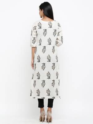 White printed cotton ethnic-kurtis 5