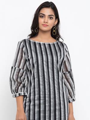 Black printed cotton ethnic-kurtis 2