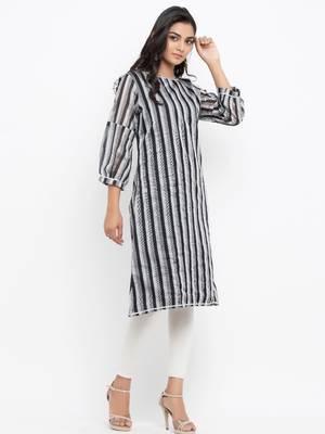 Black printed cotton ethnic-kurtis 3