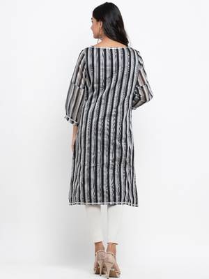 Black printed cotton ethnic-kurtis 4