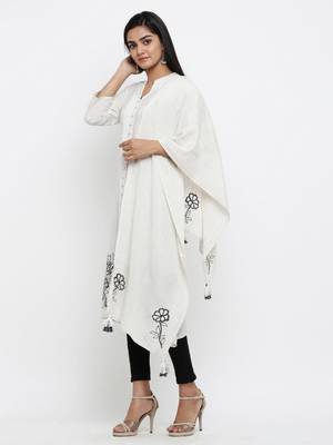 White embroidered cotton ethnic-kurtis 4