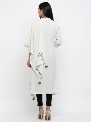 White embroidered cotton ethnic-kurtis 5