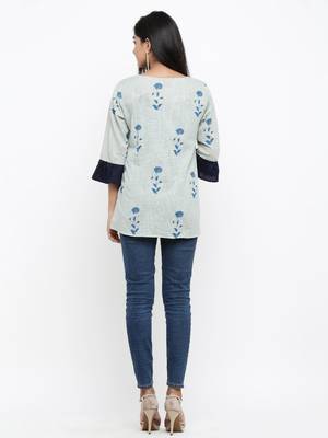 Green printed cotton ethnic-kurtis 5