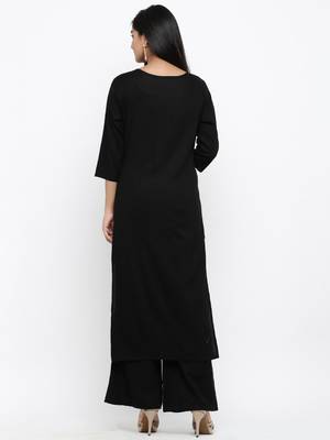 Black embroidered cotton ethnic-kurtis 5