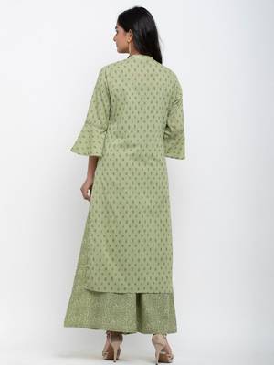 Green printed cotton ethnic-kurtis 5