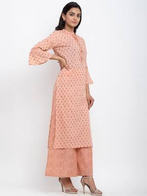 Pink printed cotton ethnic-kurtis 3