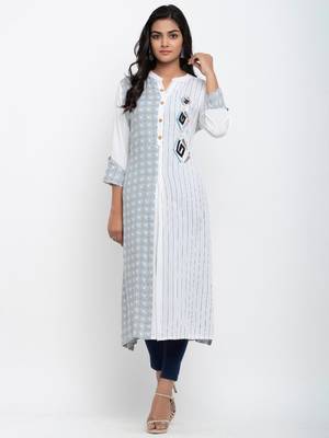 Multicolor embroidered cotton ethnic-kurtis 1