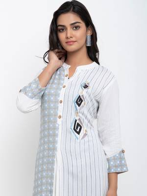 Multicolor embroidered cotton ethnic-kurtis 2