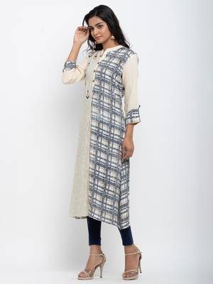 Blue embroidered rayon ethnic-kurtis 3