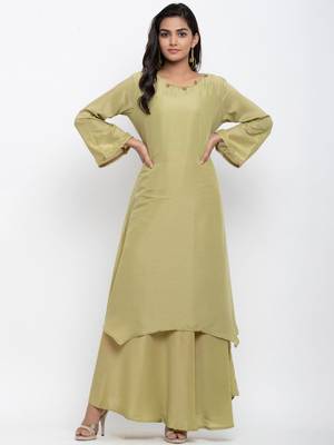 Green embroidered cotton ethnic-kurtis 1