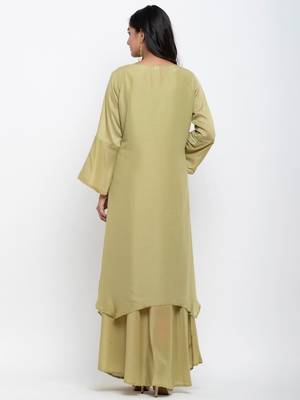 Green embroidered cotton ethnic-kurtis 5