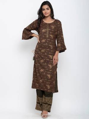 Green printed cotton ethnic-kurtis 1