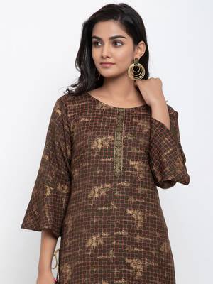 Green printed cotton ethnic-kurtis 2