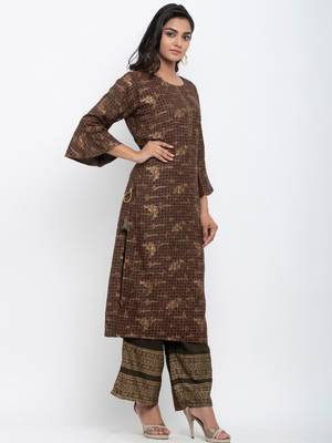 Green printed cotton ethnic-kurtis 3