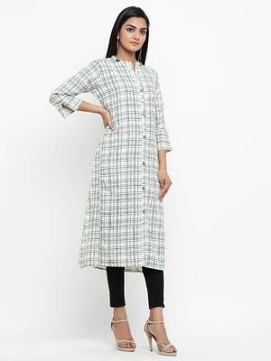 White printed cotton ethnic-kurtis 3