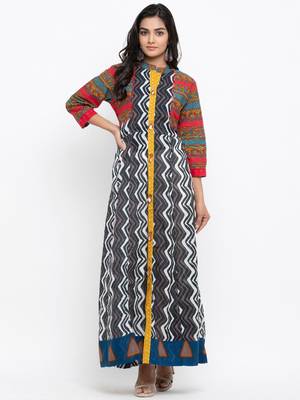 Multicolor printed cotton ethnic-kurtis 1