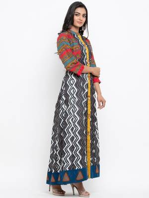 Multicolor printed cotton ethnic-kurtis 3