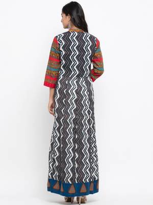 Multicolor printed cotton ethnic-kurtis 5