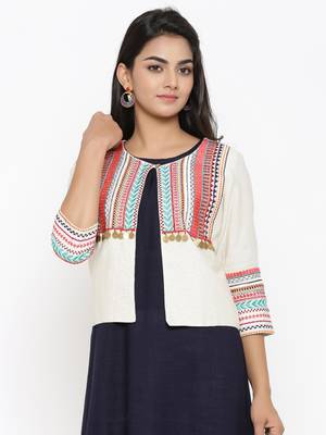 Multicolor embroidered cotton ethnic-kurtis 2