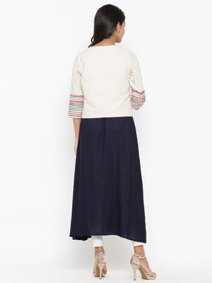 Multicolor embroidered cotton ethnic-kurtis 5