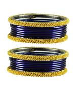 Dark Blue  Color Brass Bangle