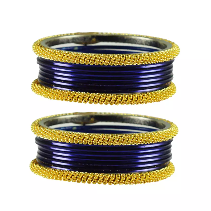 Dark Blue  Color Brass Bangle
