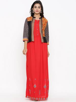 Multicolor embroidered cotton ethnic-kurtis 1