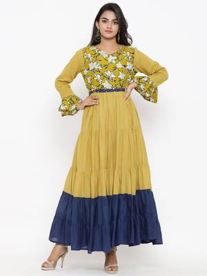 Green printed cotton ethnic-kurtis 1