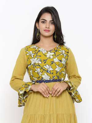 Green printed cotton ethnic-kurtis 2