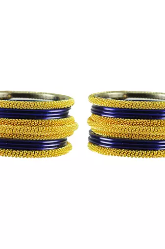Dark Blue  Color Brass Bangle