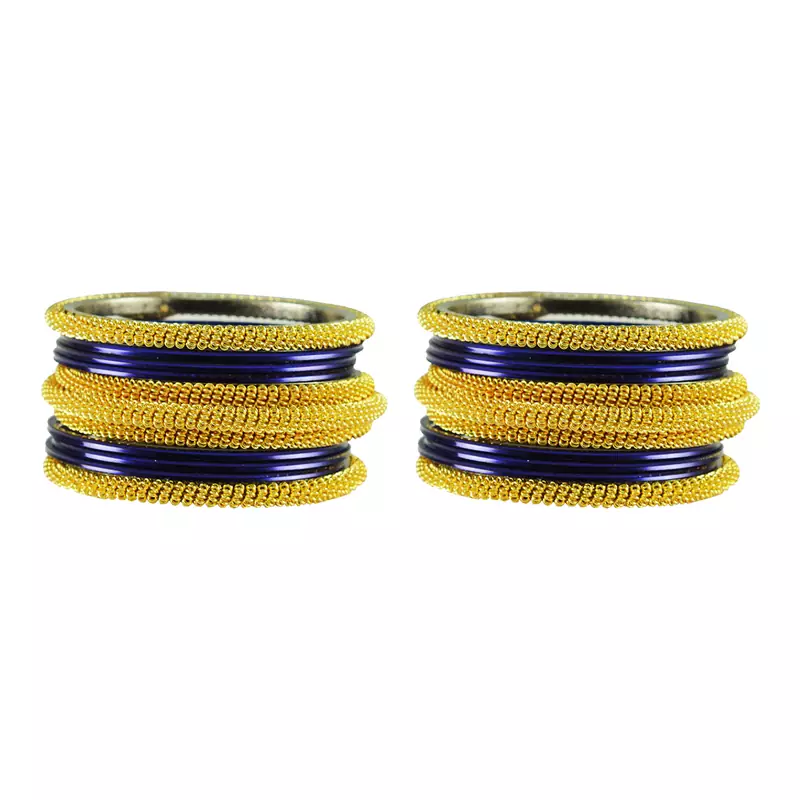 Dark Blue  Color Brass Bangle