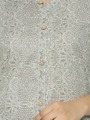Grey printed cotton ethnic-kurtis 5