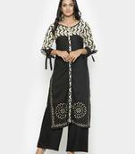 Black printed cotton ethnic-kurtis