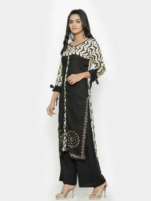 Black printed cotton ethnic-kurtis 2