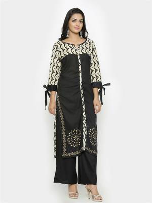 Black printed cotton ethnic-kurtis 3