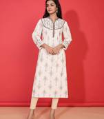 Multicolor printed cotton ethnic-kurtis