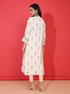 Multicolor printed cotton ethnic-kurtis 4