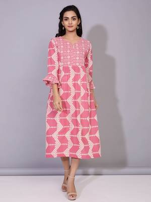 Multicolor printed cotton ethnic-kurtis 1
