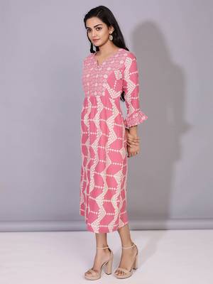 Multicolor printed cotton ethnic-kurtis 3