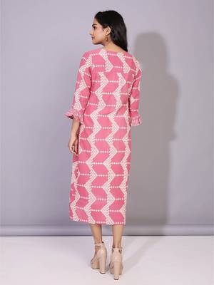 Multicolor printed cotton ethnic-kurtis 4