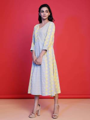 Multicolor printed cotton ethnic-kurtis 4