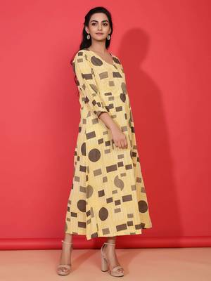 Multicolor printed cotton ethnic-kurtis 4