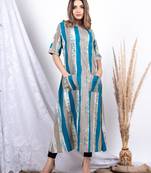 Multicolor printed cotton ethnic-kurtis