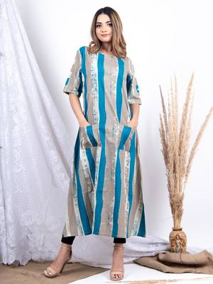 Multicolor printed cotton ethnic-kurtis 2
