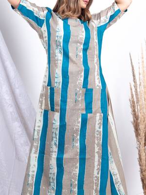 Multicolor printed cotton ethnic-kurtis 4