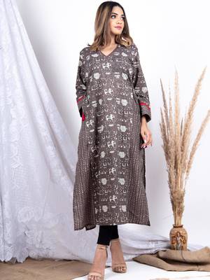 Multicolor printed cotton ethnic-kurtis 1